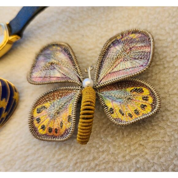 Lot 8 Vintage Jewelry Lot Ring Broochs Seiko Watch Turtle Aztec Charm - Picture 9 of 16